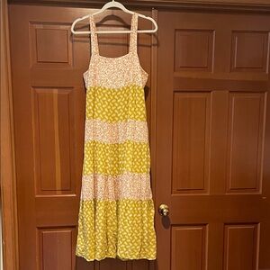 Madewell Print Mix Tiered Midi Dress in Jaipur Floral